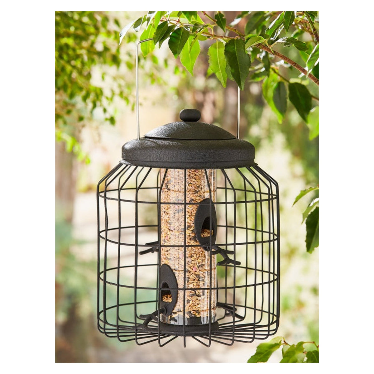 Ambassador black squirrel proof bird seed feeder, view 2