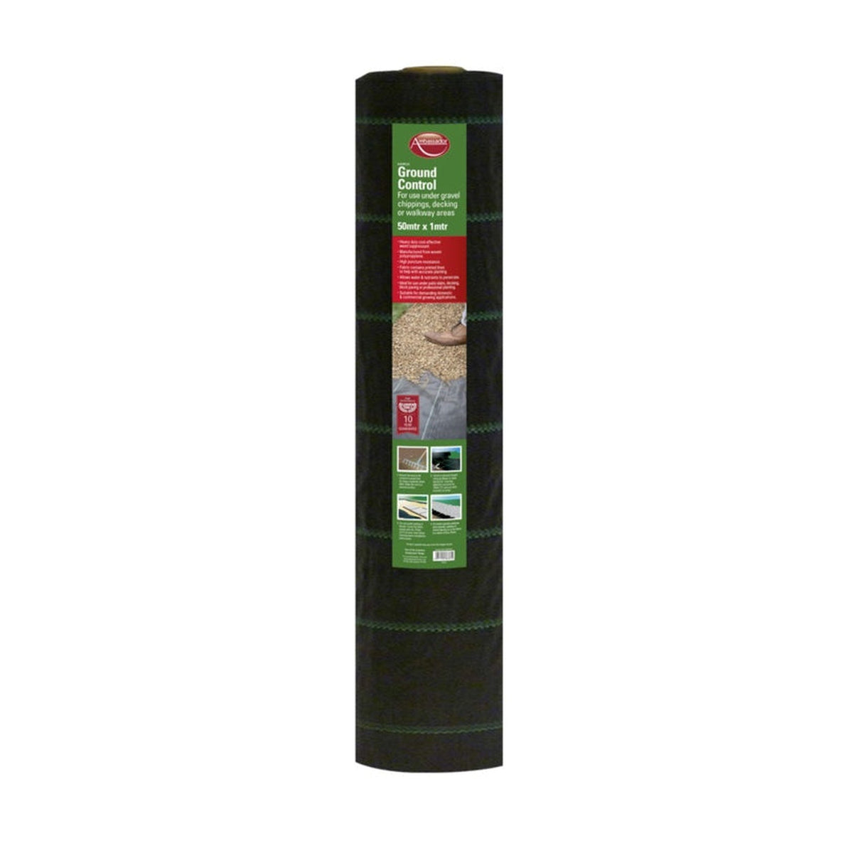 Ambassador heavy duty weed control fabric 50 x 1m