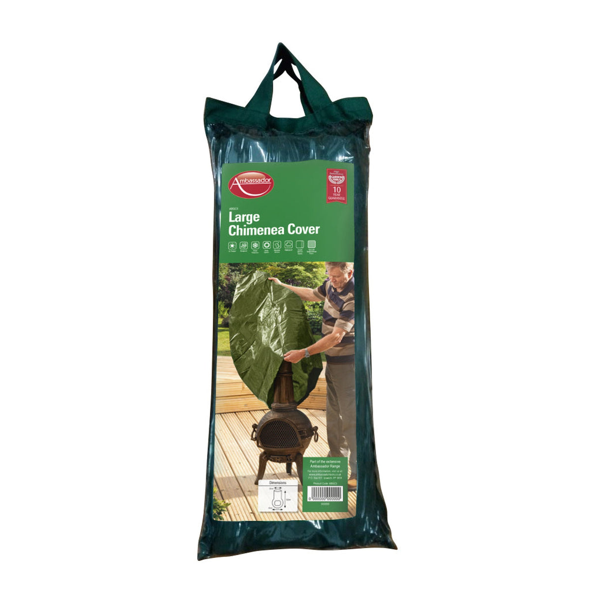 Ambassador large green chimenea cover