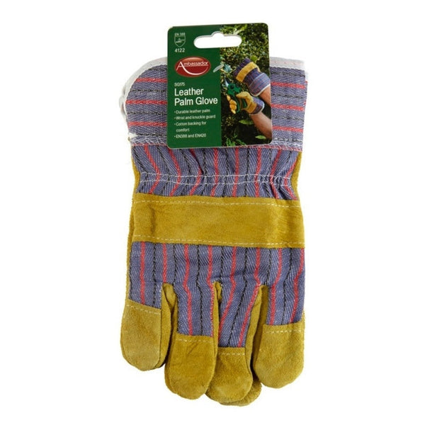 Ambassador leather palm garden gloves