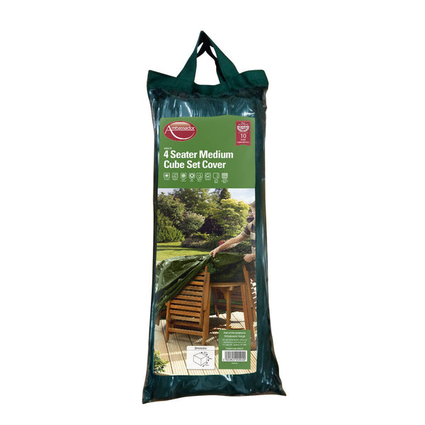 Ambassador green medium cube set cover for 4 seater