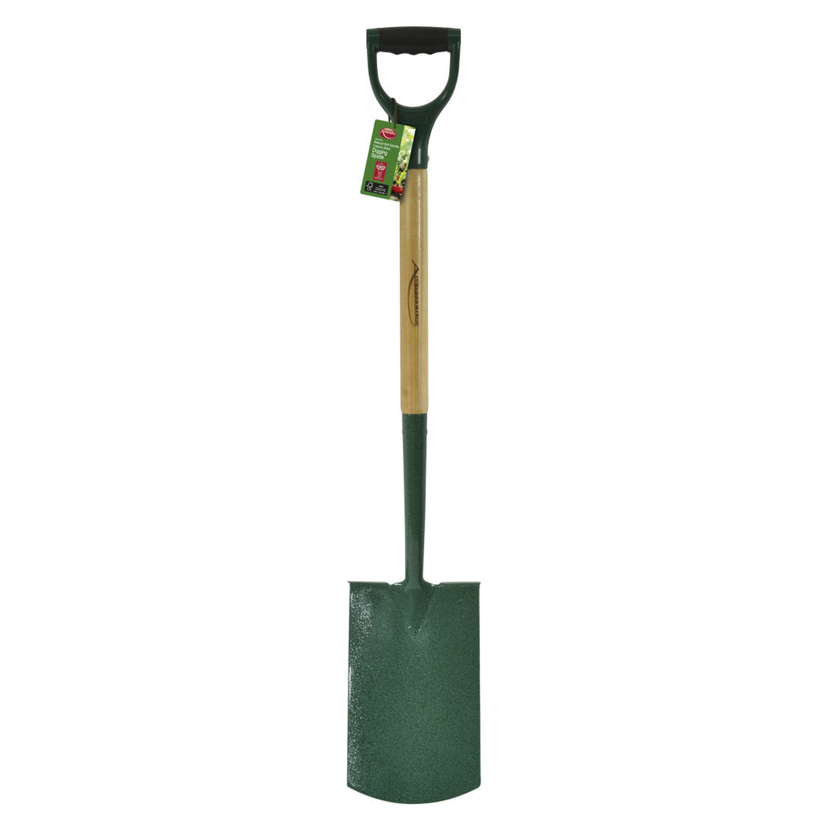 Ambassador carbon steel digging spade with natural ash handle