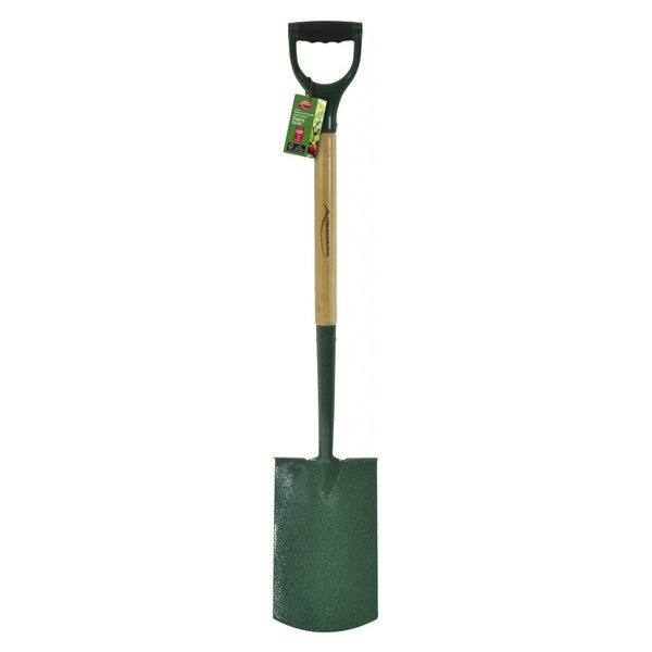 Ambassador carbon steel digging spade with natural ash handle