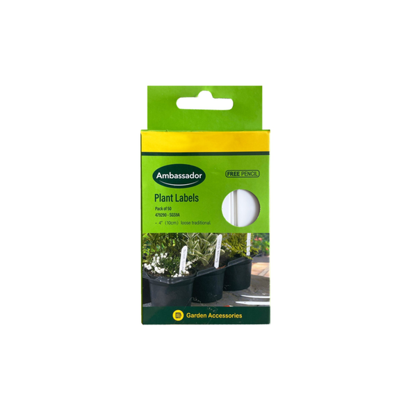 Ambassador 4 inch plant labels, pack of 50 with pencil