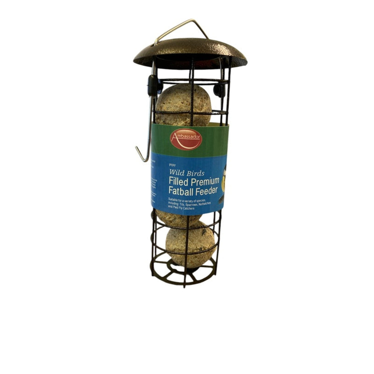 Ambassador pre filled metal fat ball bird feeder