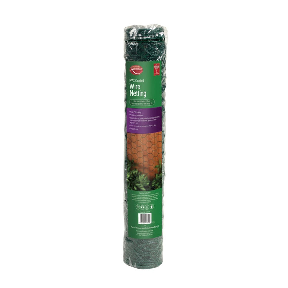 Ambassador PVC coated wire netting 10m x 0.5m roll
