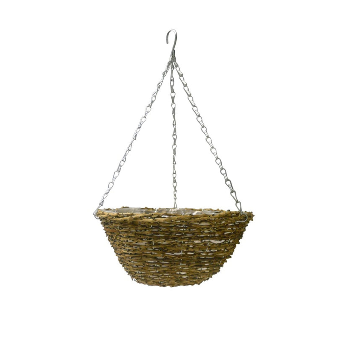 Ambassador 14 inch natural rattan hanging basket, view 2