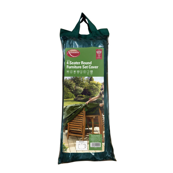 Ambassador green round 4 seater furniture set cover