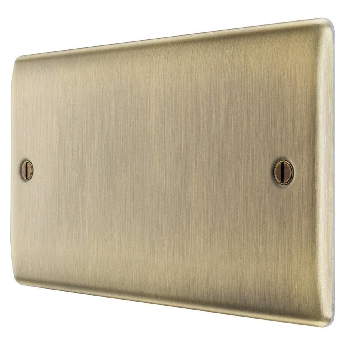Antique Brass Double Blank Plate, view 5