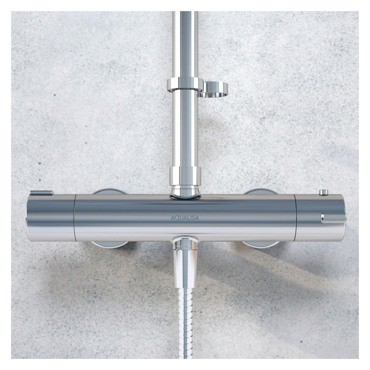 Aqualisa chrome round bar valve dual mixer shower, view 2
