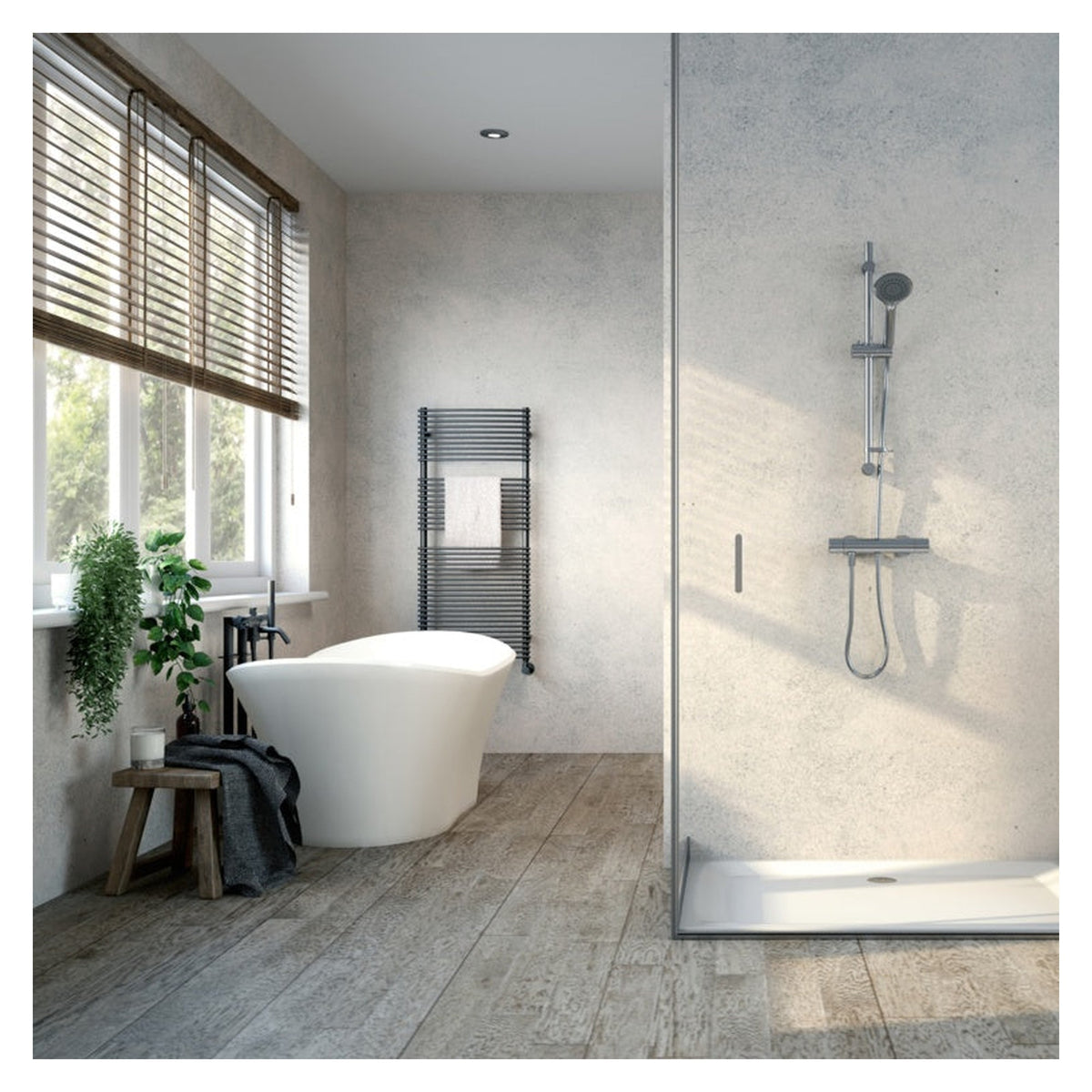 Aqualisa round bar valve mixer shower in chrome, view 2