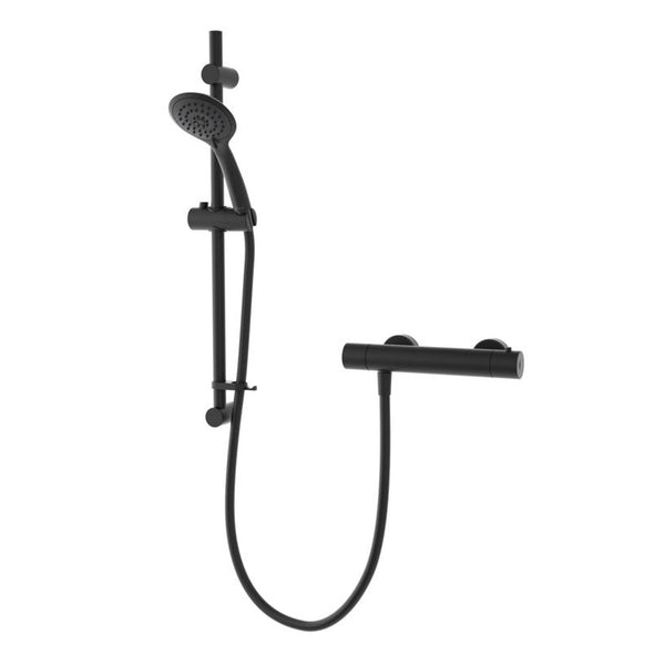 Aqualisa round bar valve mixer shower in matt black