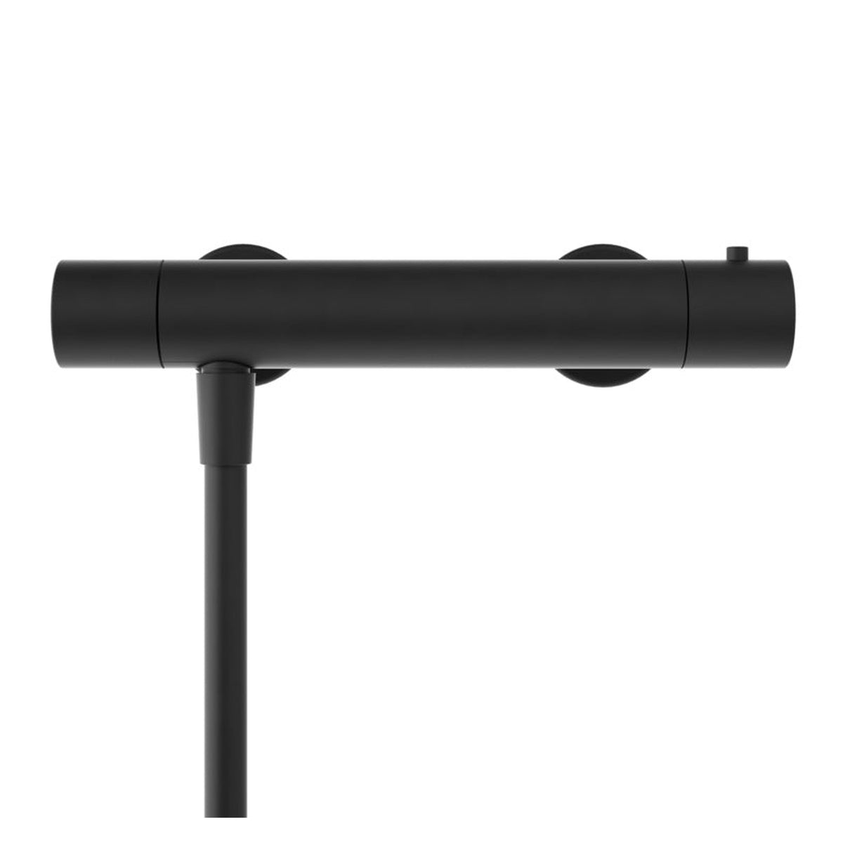 Aqualisa round bar valve mixer shower in matt black, view 2