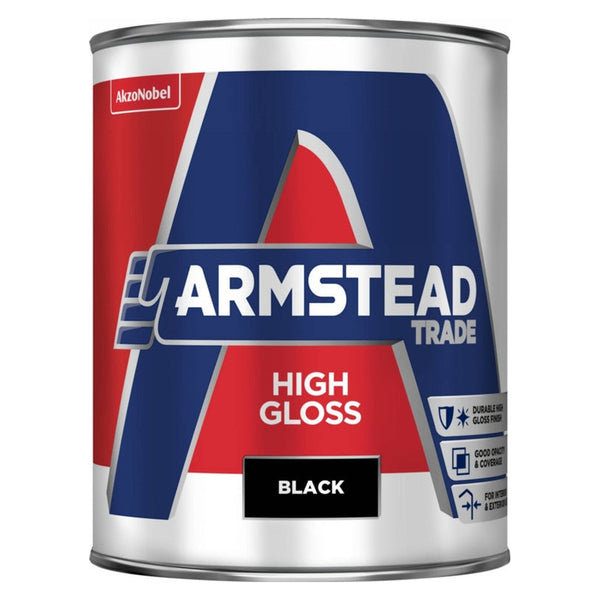 Armstead Trade high gloss paint 1L tin in black