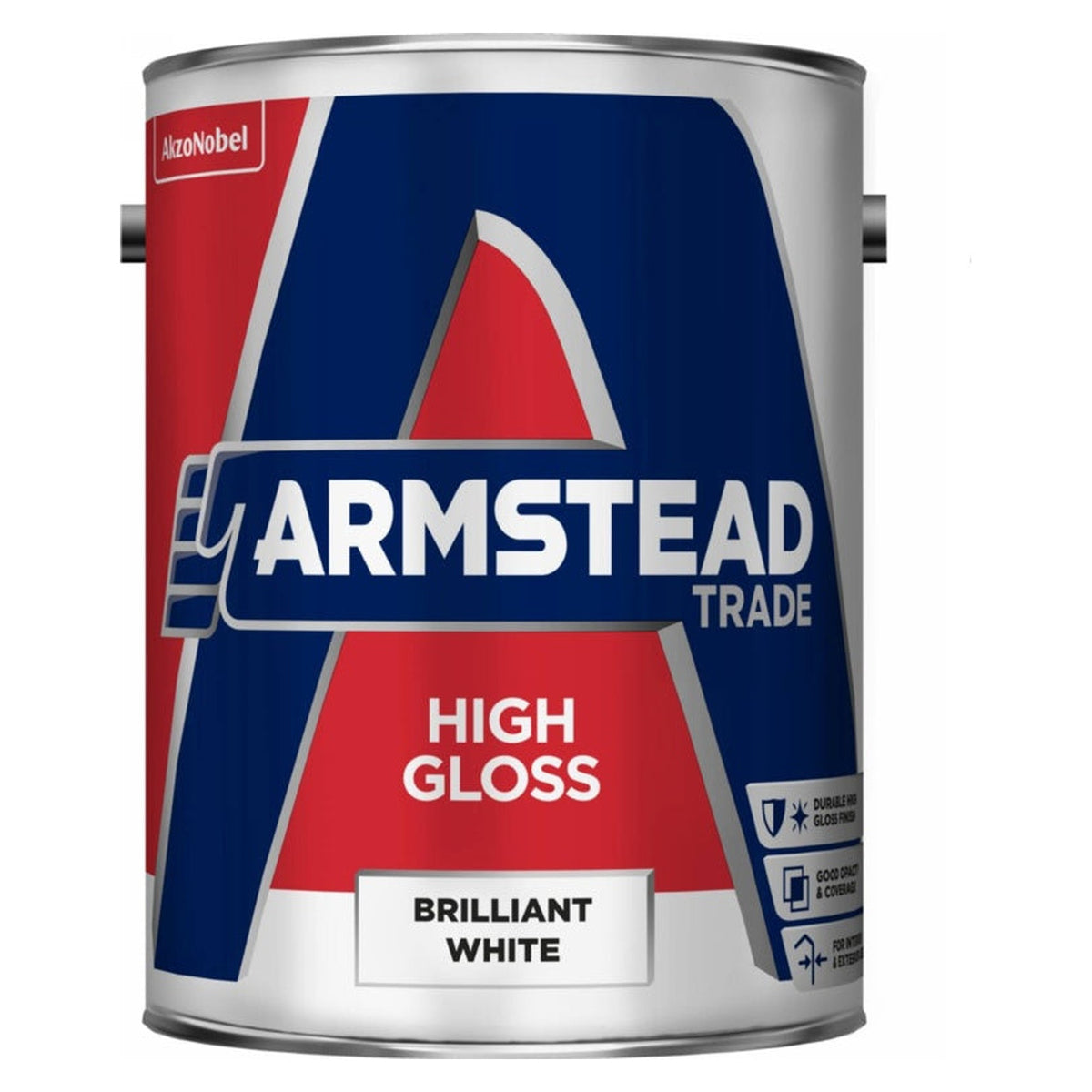 Armstead Trade high gloss brilliant white paint 5L tin