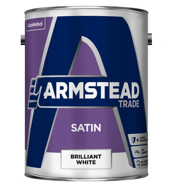 Armstead Trade Satin Paint 5L in Brilliant White