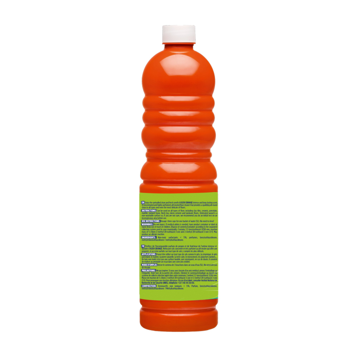 Asevi concentrated orange floor cleaner 1L bottle, view 2