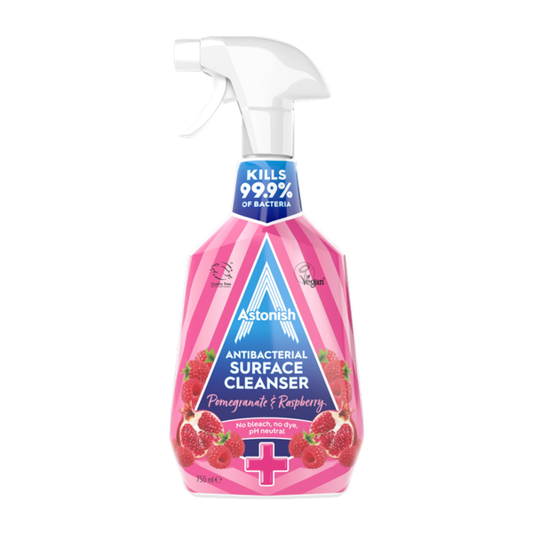 Astonish Antibacterial Surface Cleanser 750ml bottle in pink