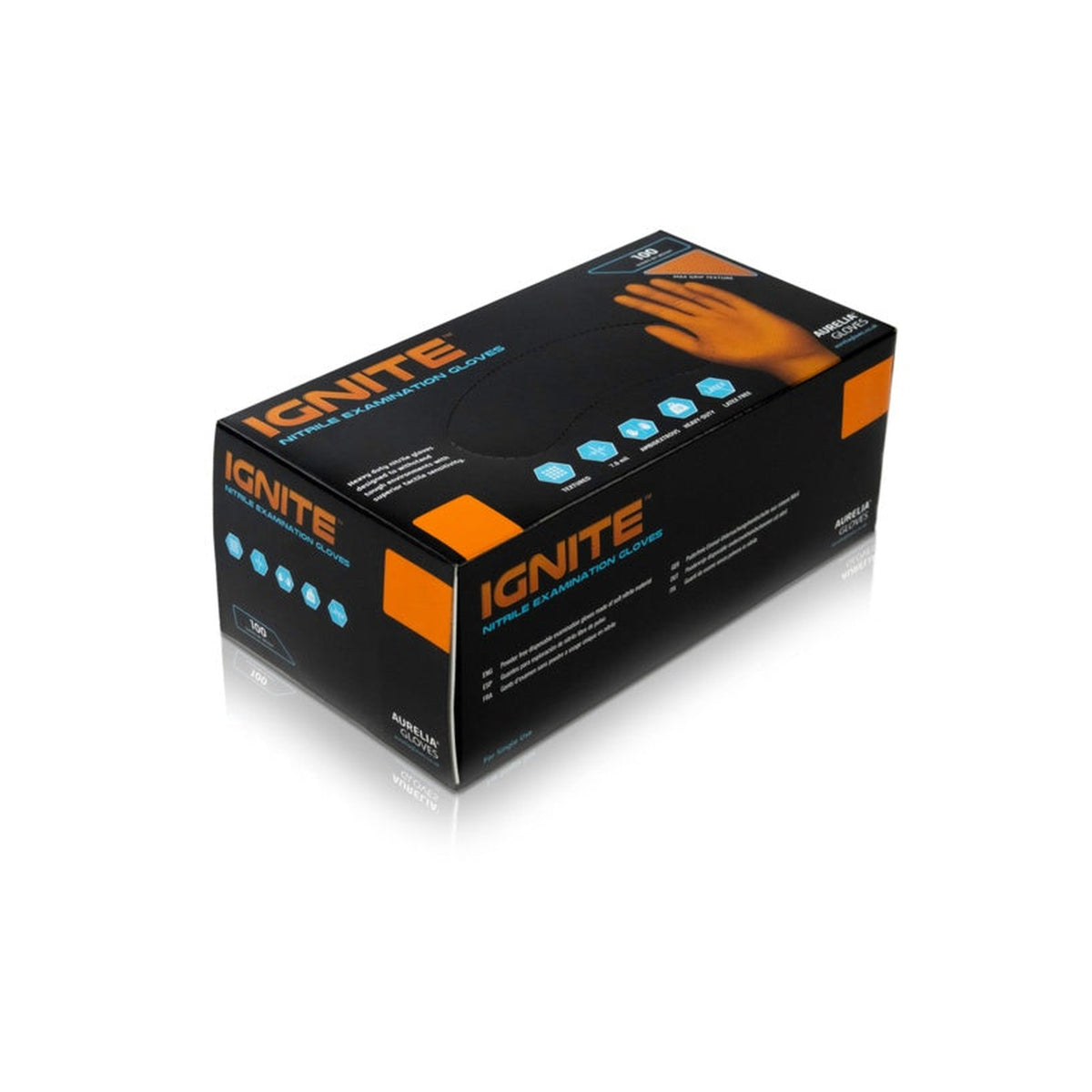 Aurelia Ignite orange nitrile gloves, X large, view 4