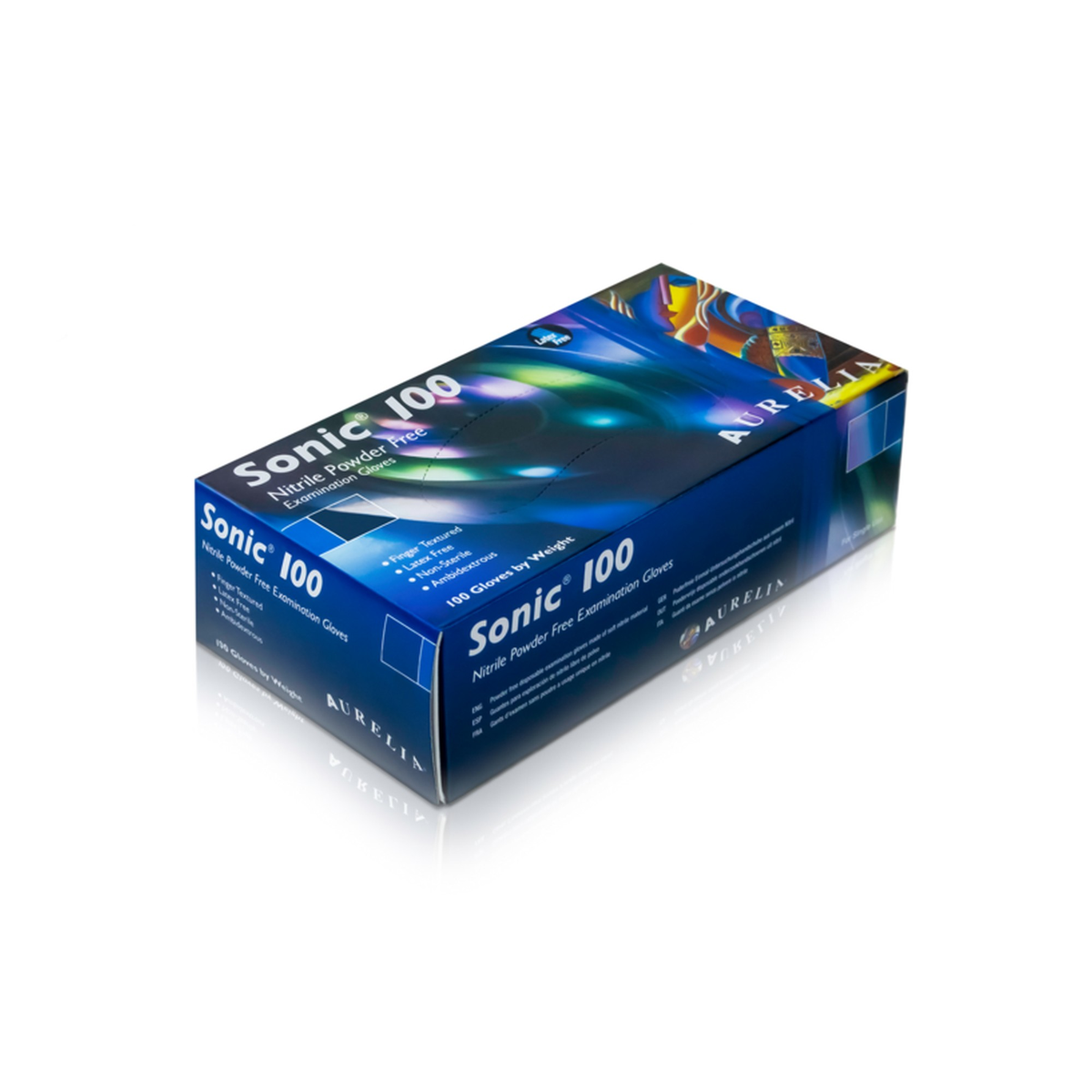 Aurelia Sonic blue nitrile gloves, pack of 100, X large