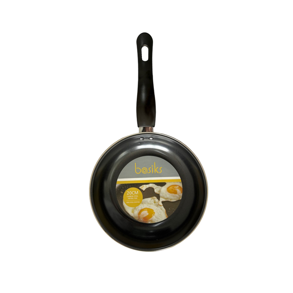 Basiks black carbon steel frying pan 20cm