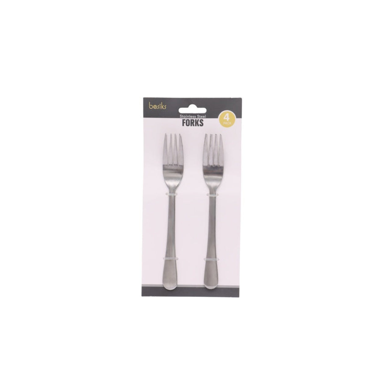 Basiks stainless steel dinner forks, pack of 4
