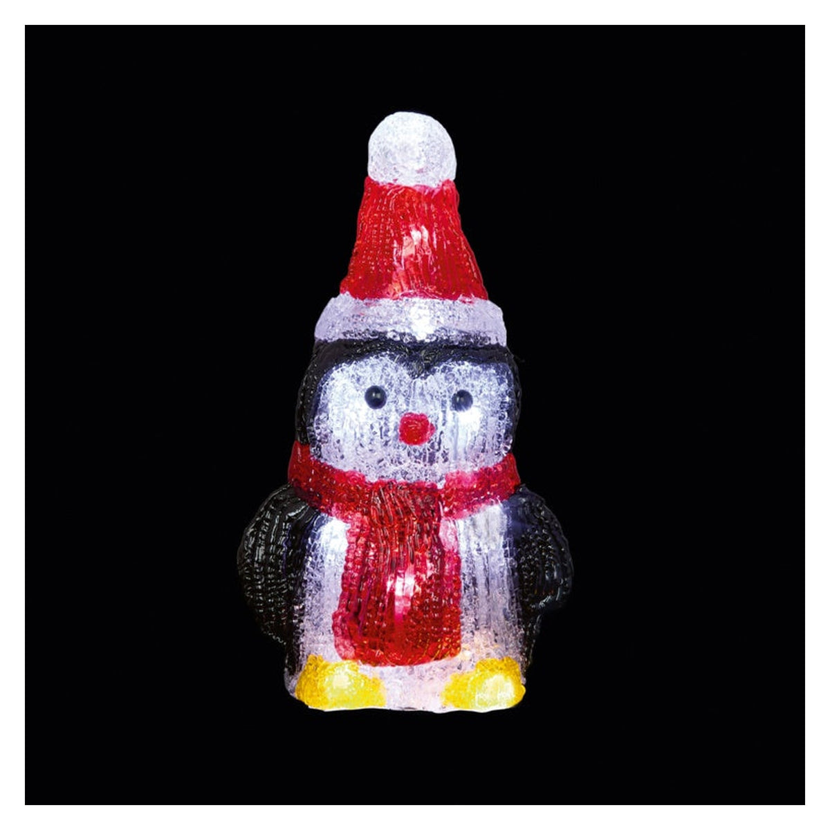 Battery Operated Acrylic Penguin With 10 LEDs - 19cm