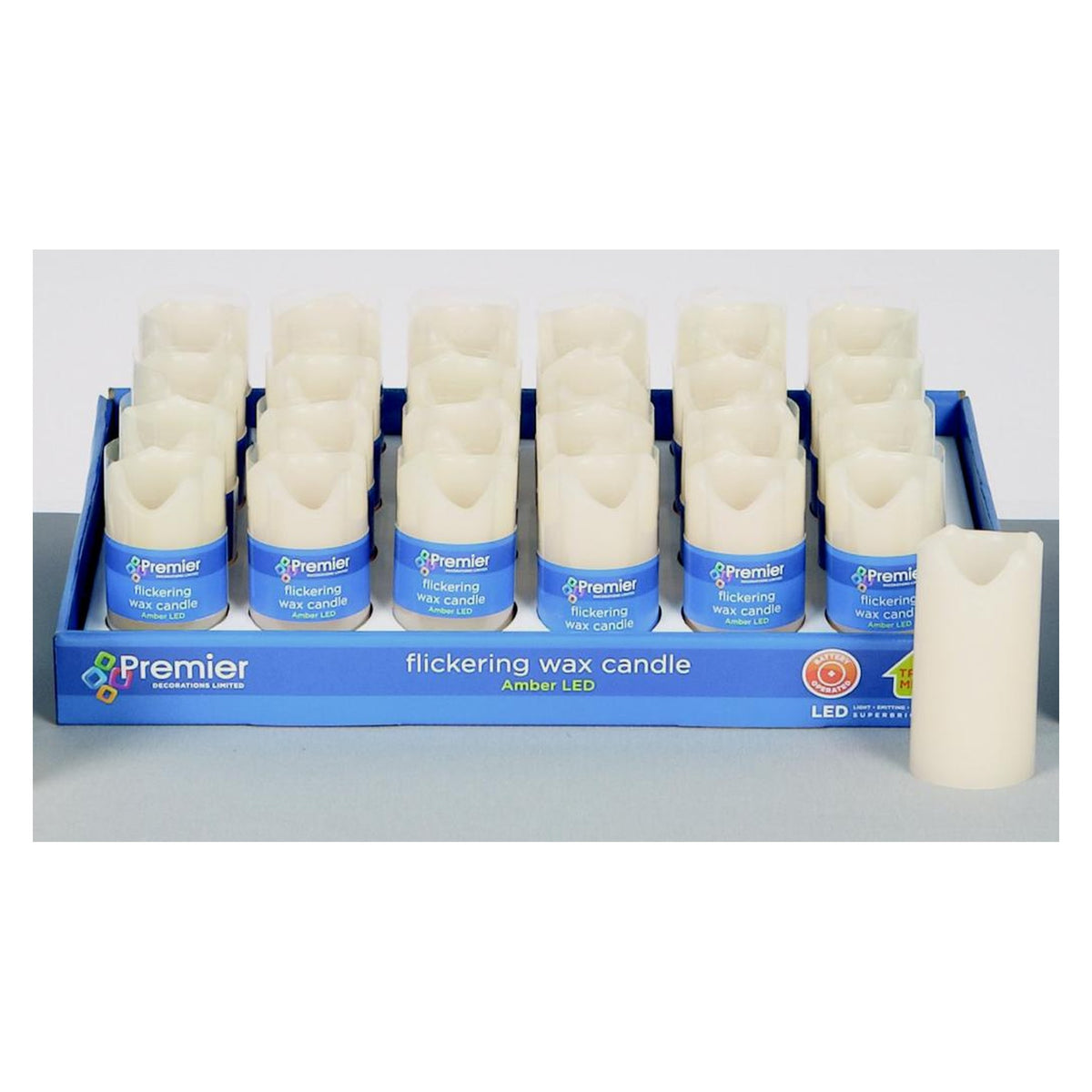 Battery Operated LED Flicker Candle - 10cm Cream