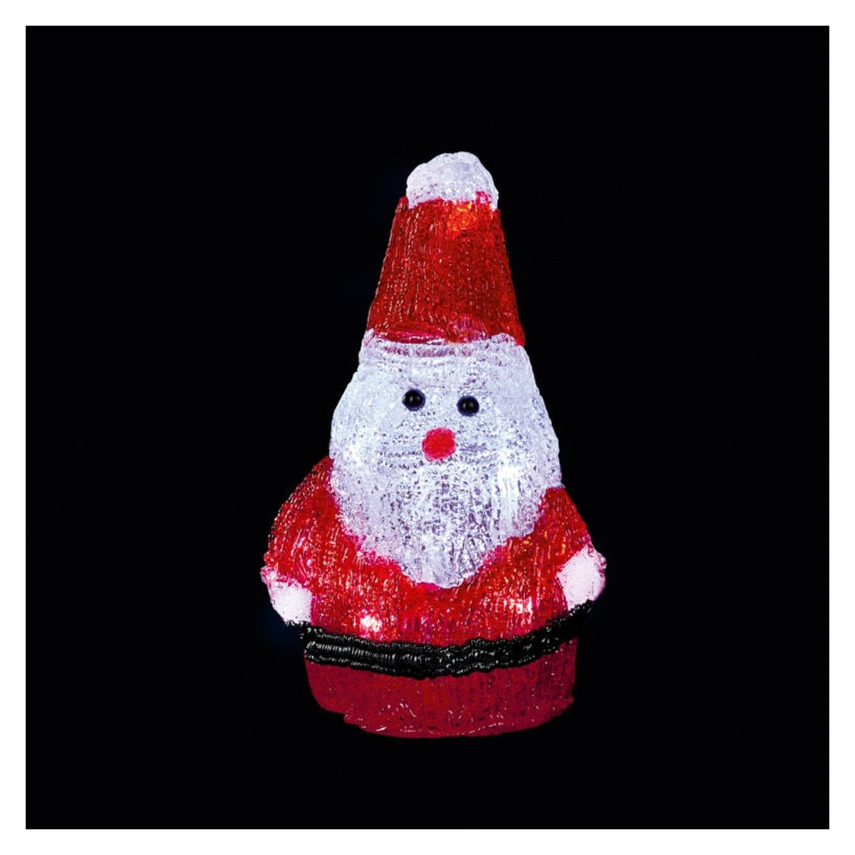 Battery Operated Lit Red Acrylic Santa With 10 LEDs - 18cm