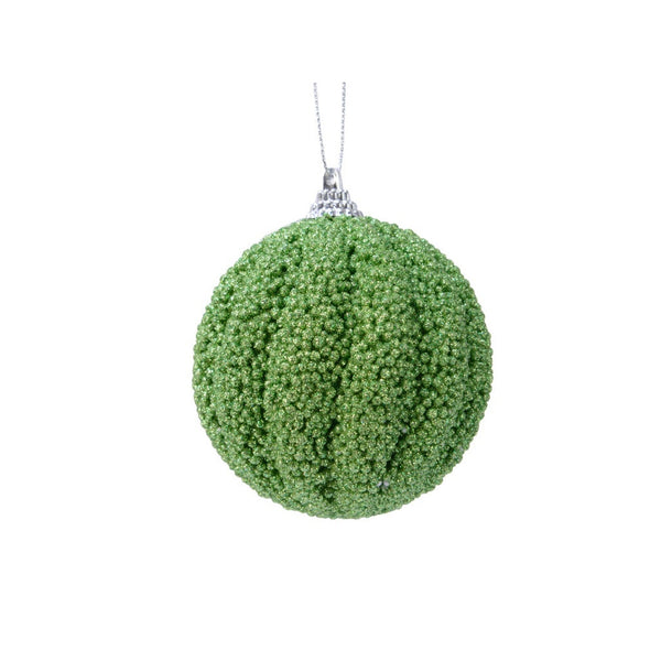 Bauble Foam Glitter 8cm - Mistletoe Green