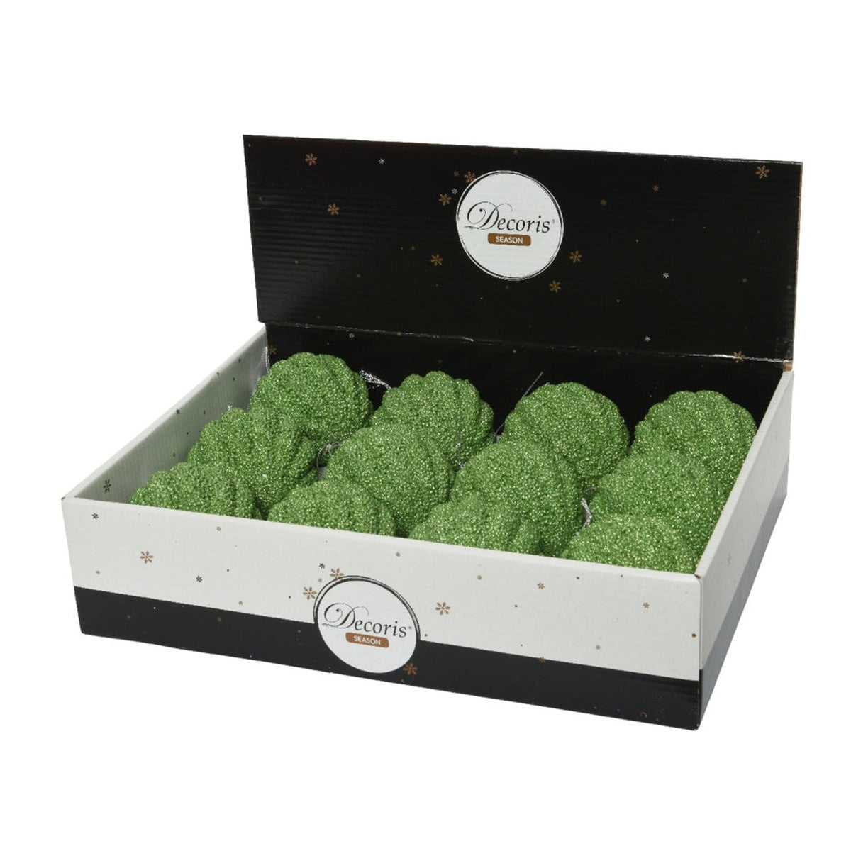 Bauble Foam Glitter 8cm - Mistletoe Green, view 2