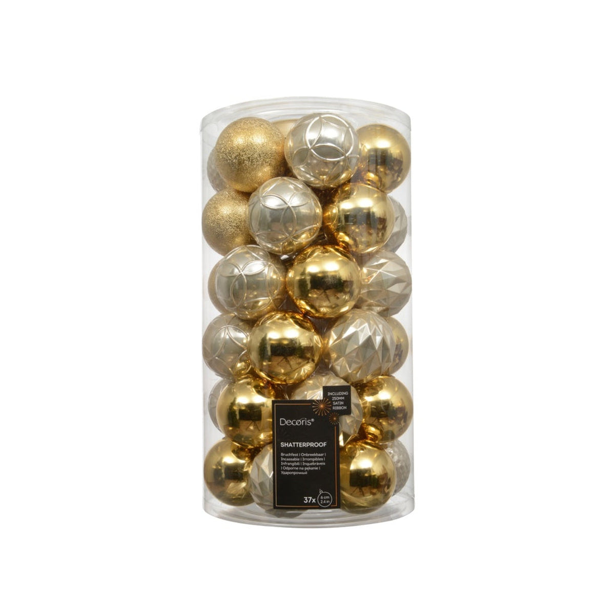 Baubles Pack 37 - 6cm Gold