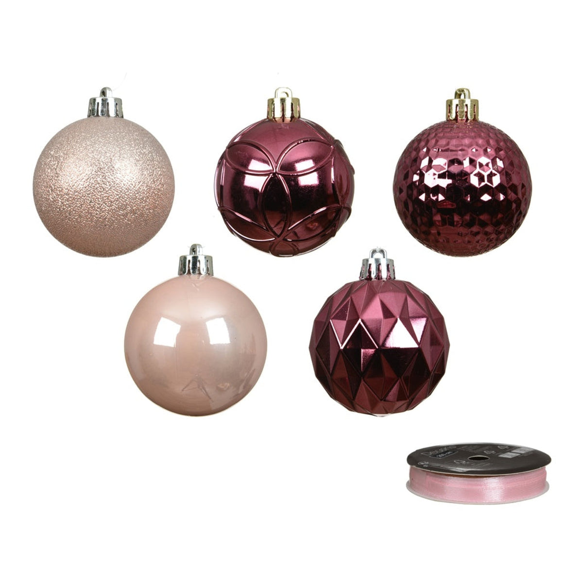 Baubles Pack 37 - 6cm Pink, view 2