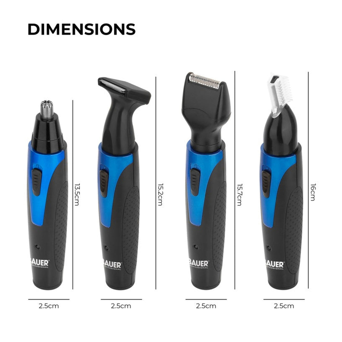 Bauer rechargeable multi function trimmer with four heads, view 2