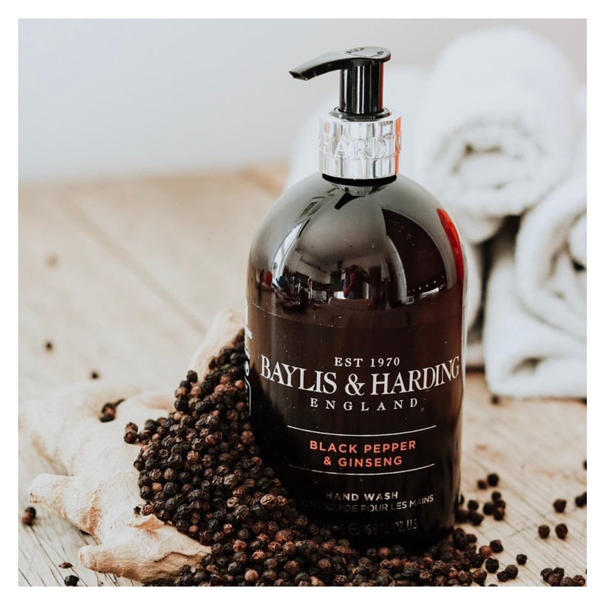 Baylis & Harding Black Pepper and Ginseng hand wash 500ml, view 3