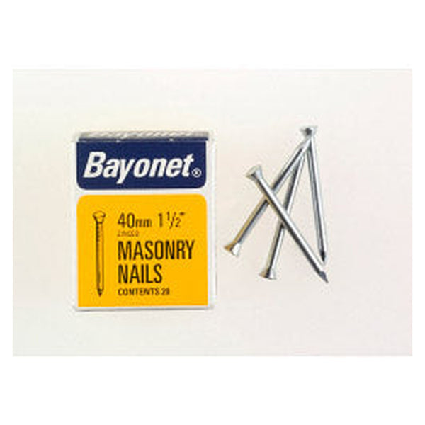Bayonet 40mm zinc masonry nails box of 36
