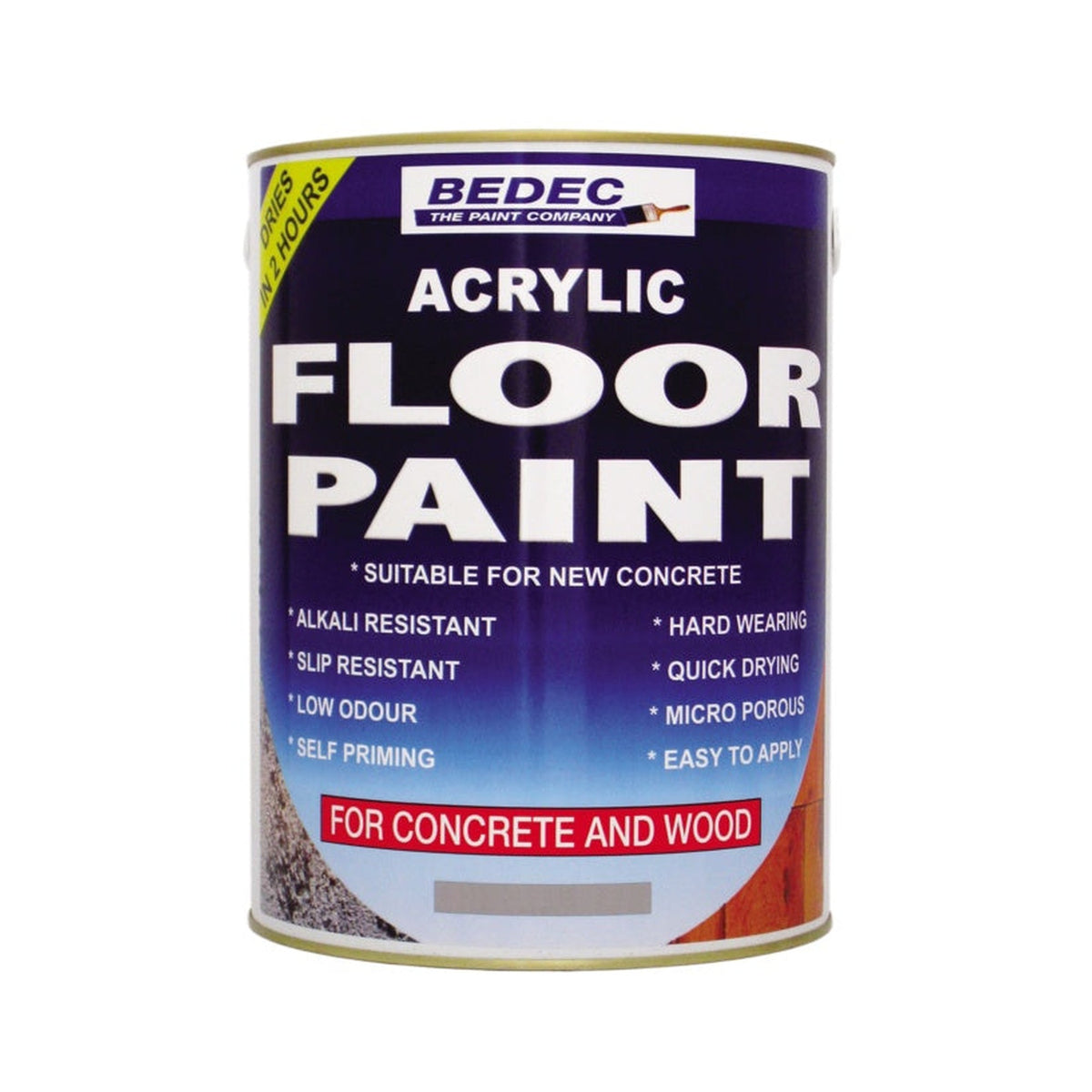Bedec Acrylic Floor Paint 5L tin in Tile Red