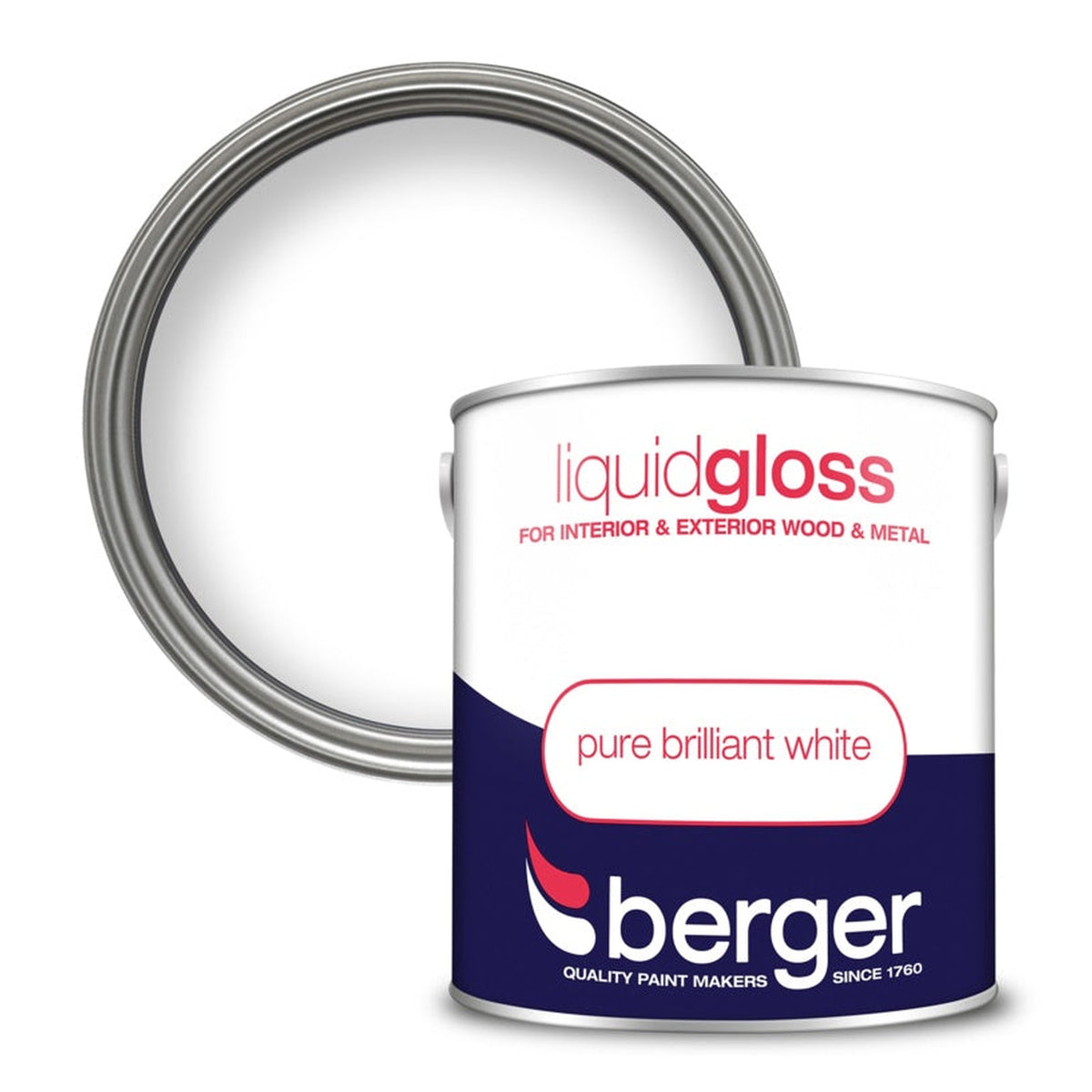 Berger Liquid Gloss Pure Brilliant White 2.5L tin