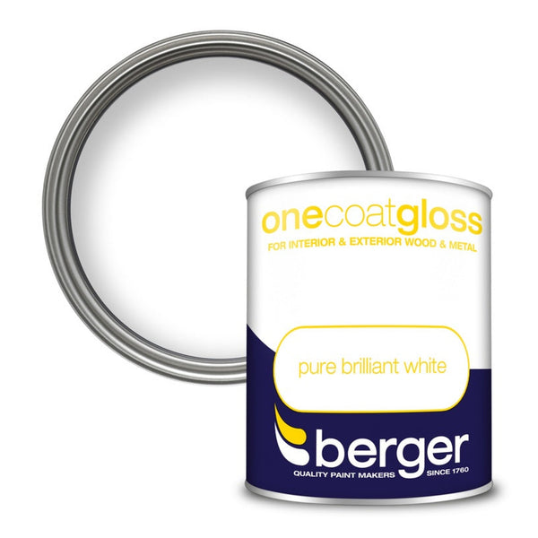 Berger One Coat Gloss Brilliant White 750ml