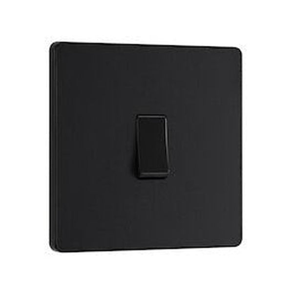 BG matt black 1 gang 2 way plastic light switch