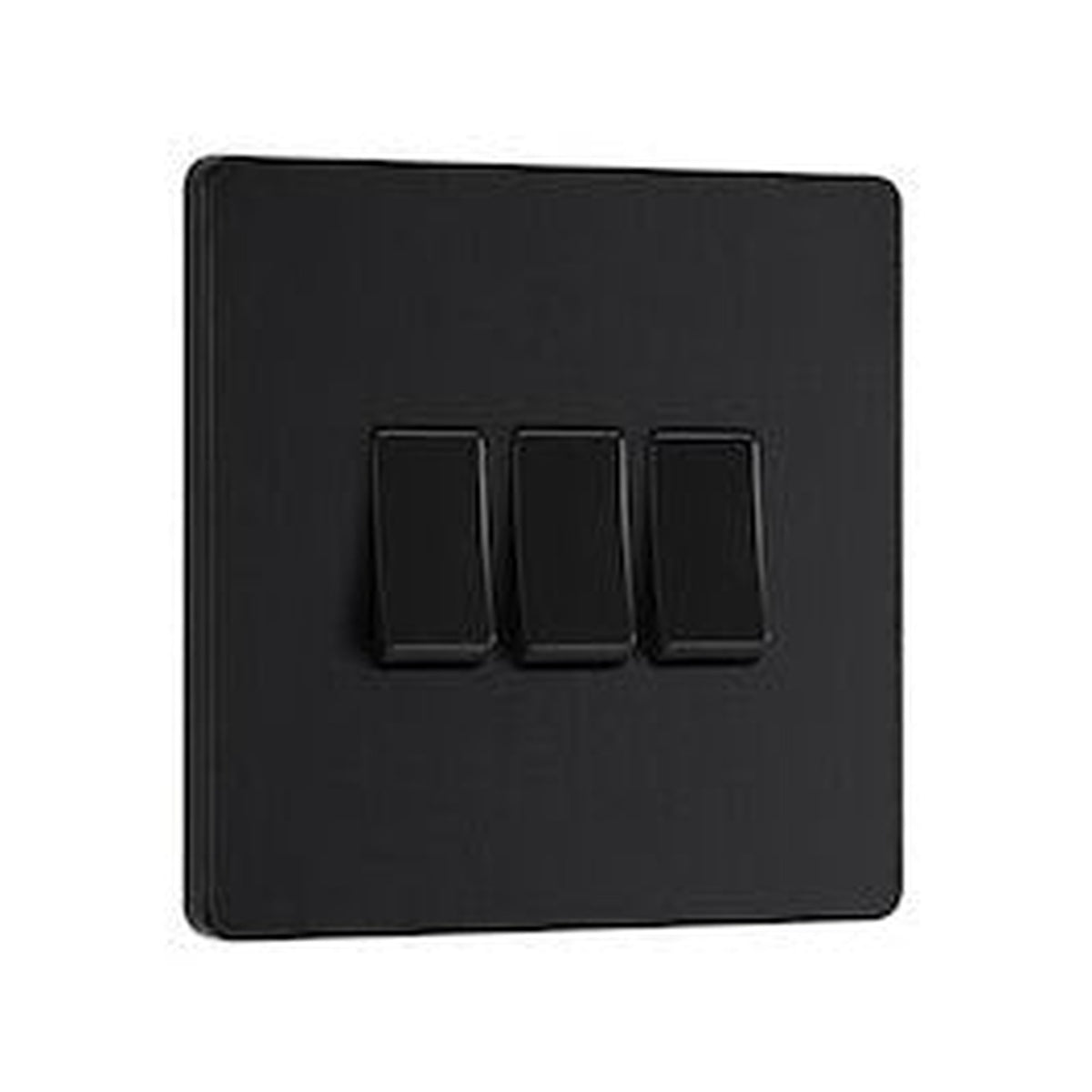 BG matt black 3 gang 2 way plastic switch