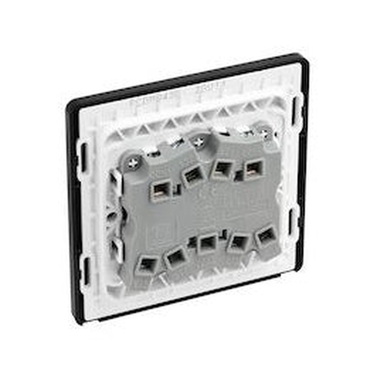 BG matt black 3 gang 2 way plastic switch, view 2