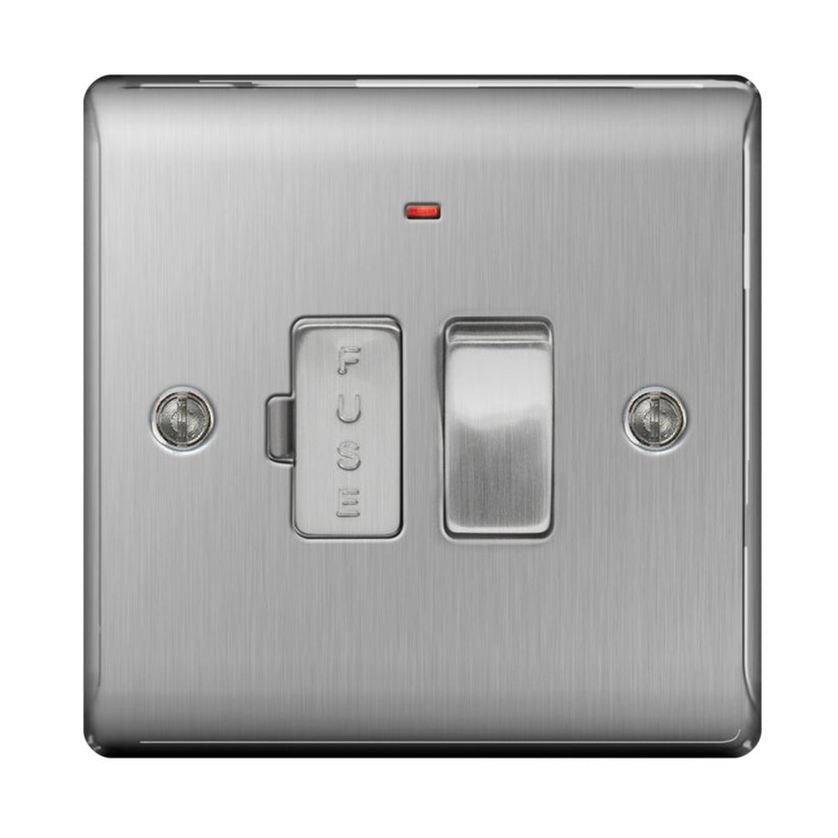 BG brushed steel 13A switched fused connection unit