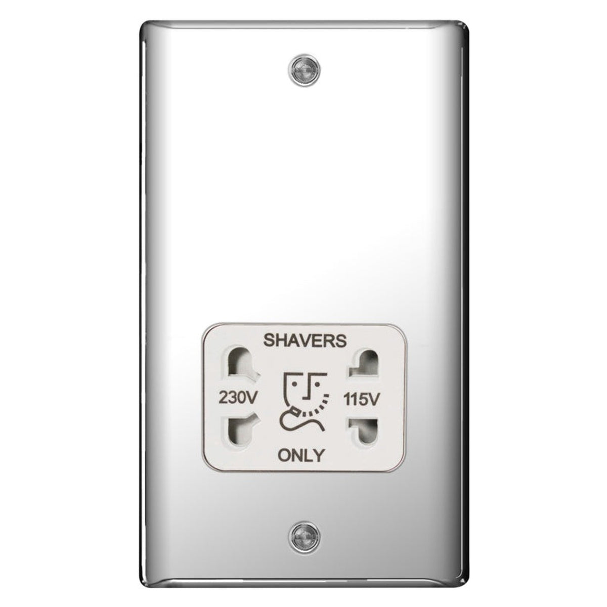 BG chrome dual voltage shaver socket