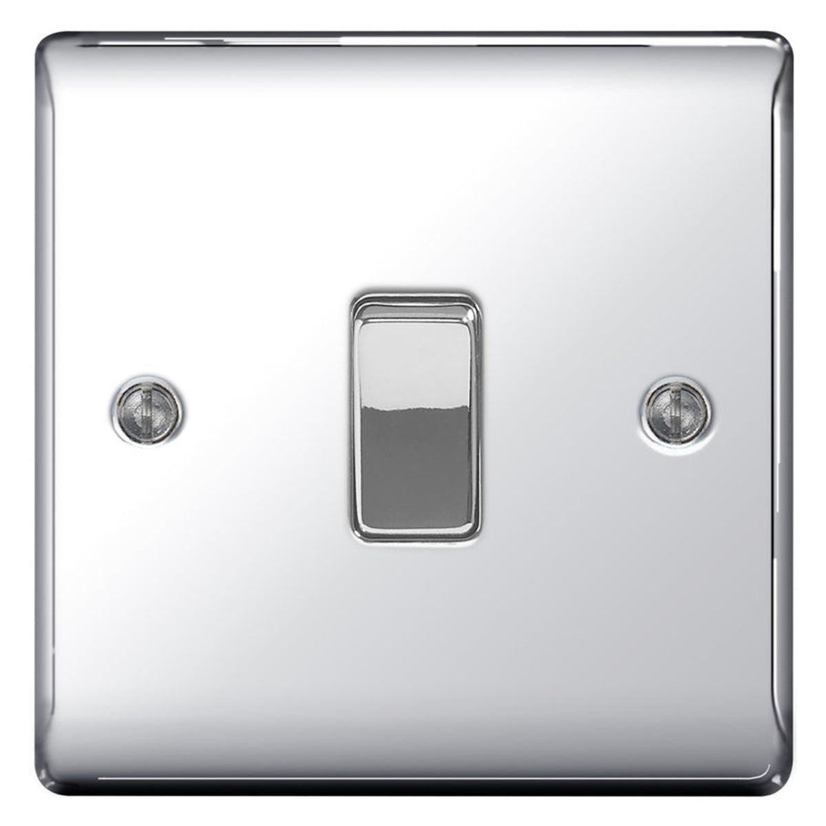 BG chrome 1 gang 2 way plate switch