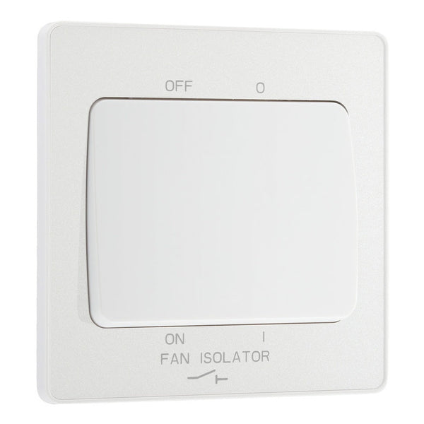 BG Evolve pearlescent white 10A triple pole fan isolator switch