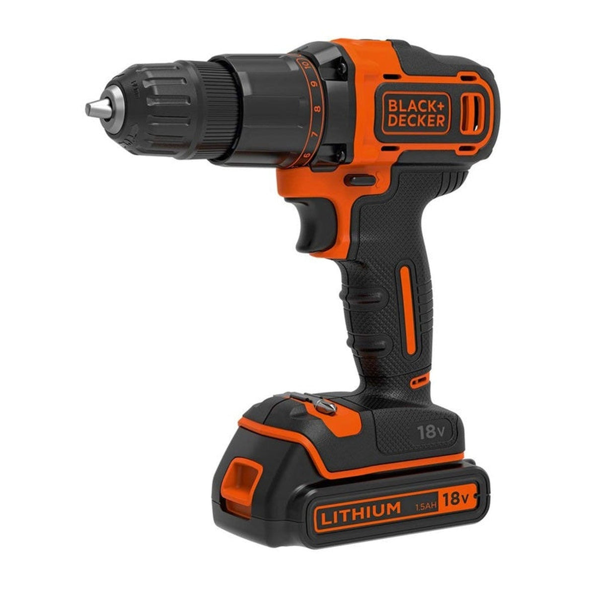 Black & Decker 18V lithium-ion cordless hammer drill with kitbox