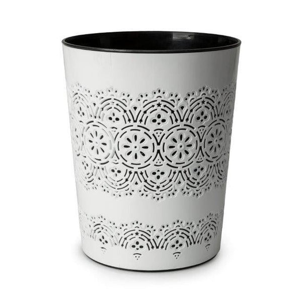 Blue Canyon Flora white double walled waste bin