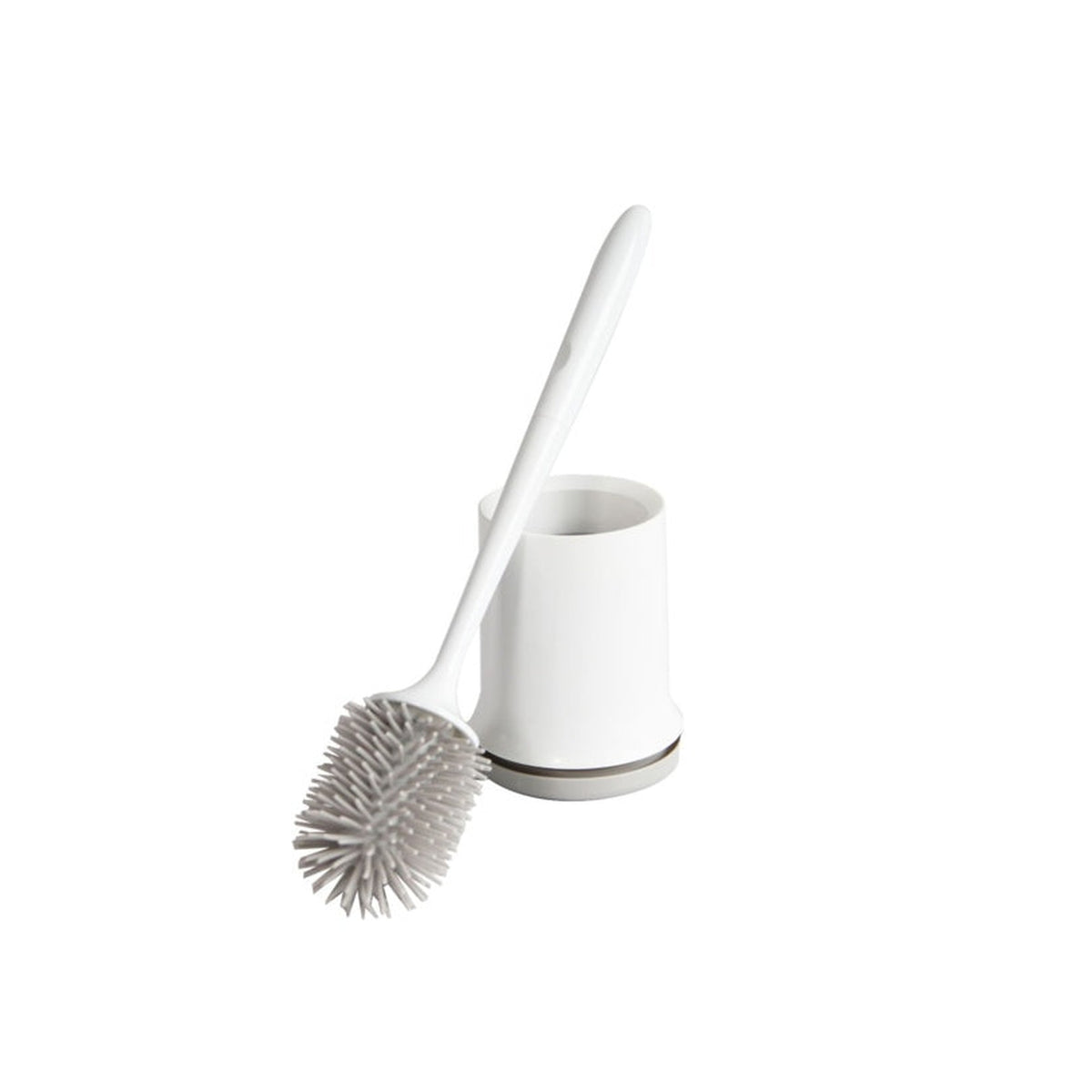 Blue Canyon white and grey plastic toilet brush with TPR head