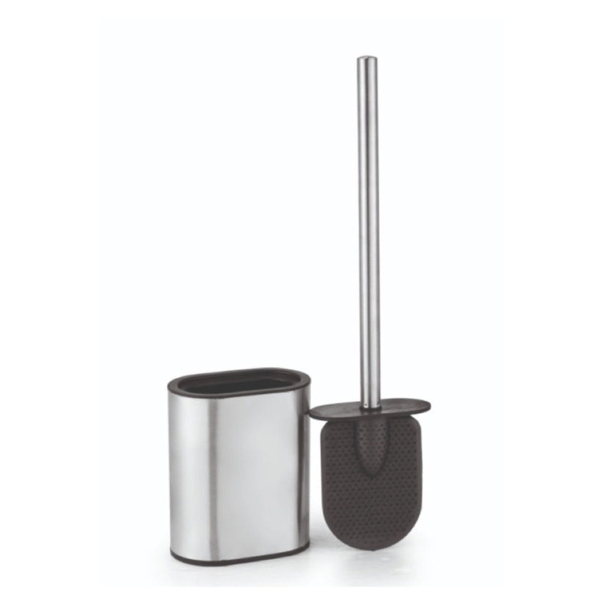 Blue Canyon oval stainless steel toilet brush and holder